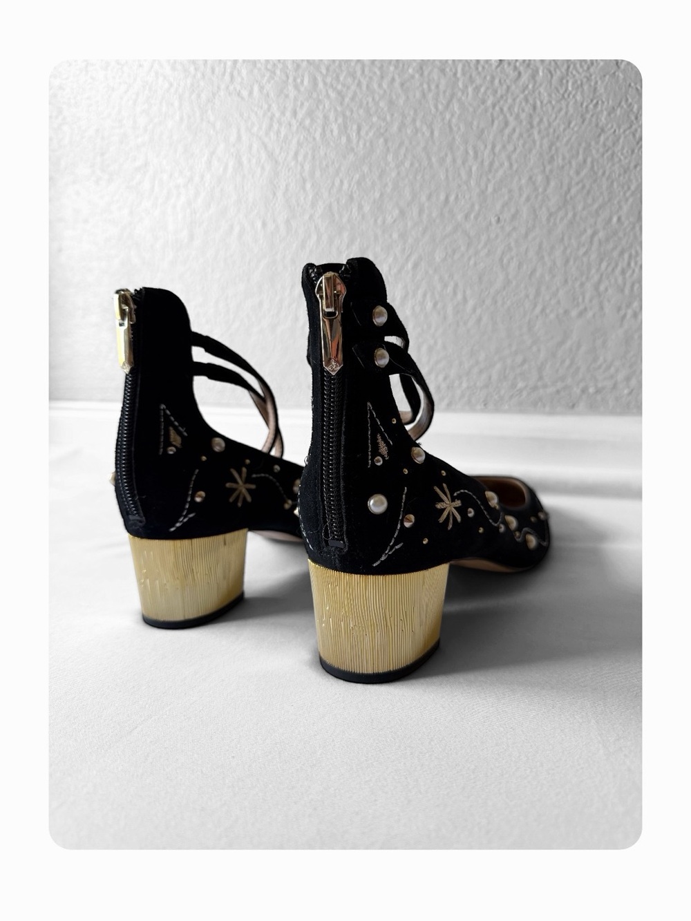 ★ Sam Edelman Lucien Embroidered Pearl Stud
Ankle Strap Pumps Black 9.5 ★ - Picture 15 of 16